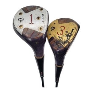 Ram Marlene Hagge Ladies RH Driver and 3 Wood Steel Shafts Original Ram Grips